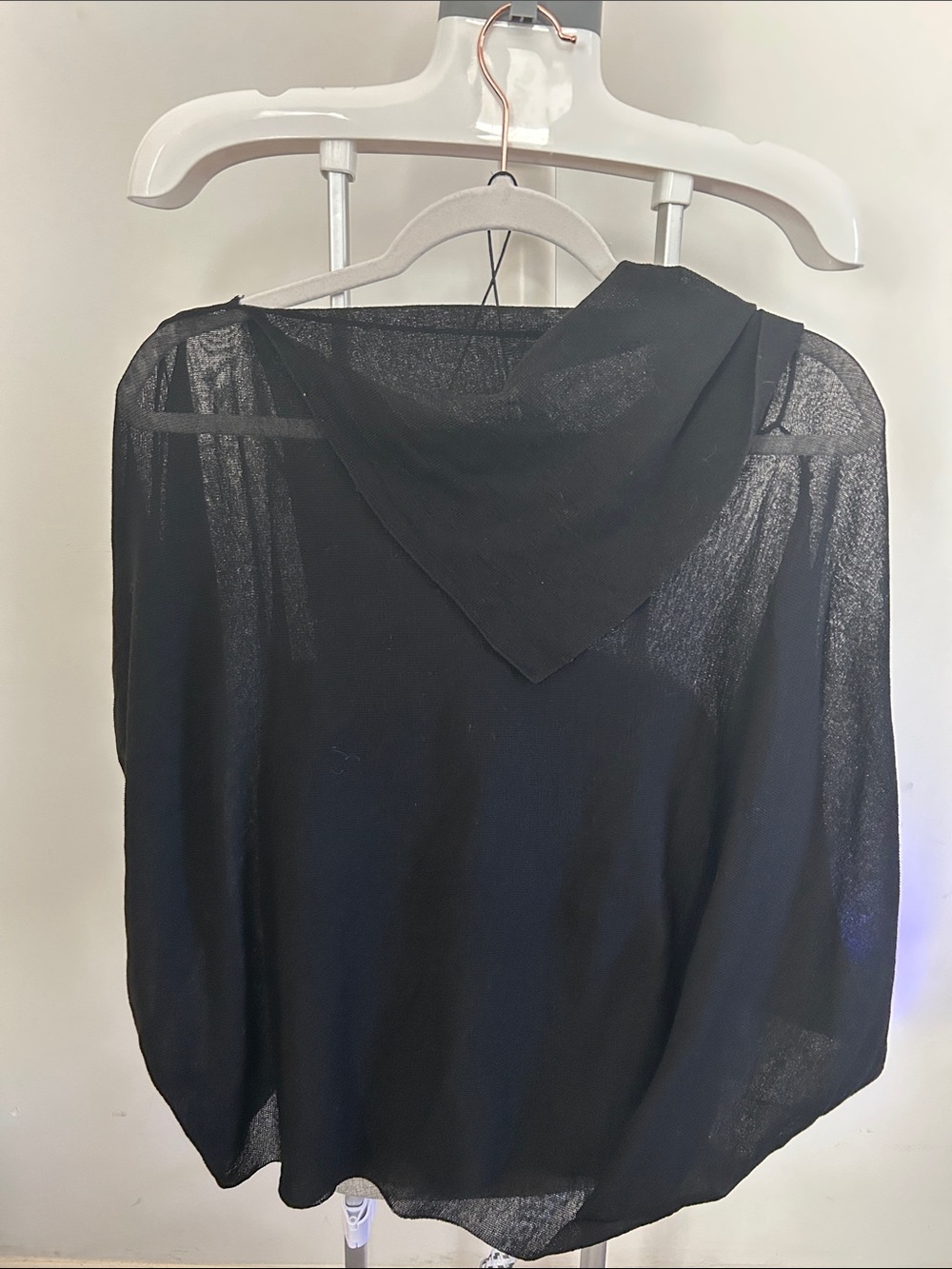 Zara Black Sheer Hooded Blouse